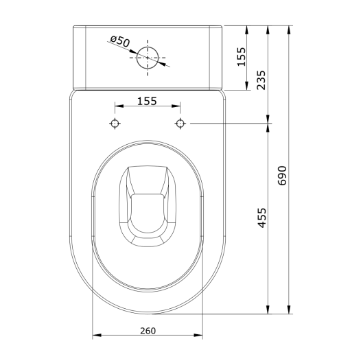 Inodoro C/B Dual Bco VINTAGE - UNISAN