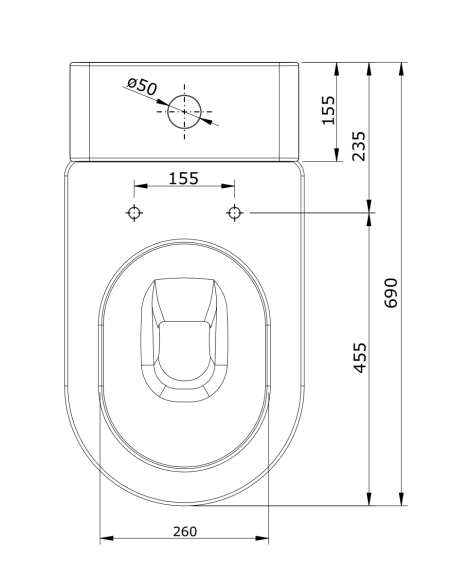 Inodoro C/B Dual Bco VINTAGE - UNISAN