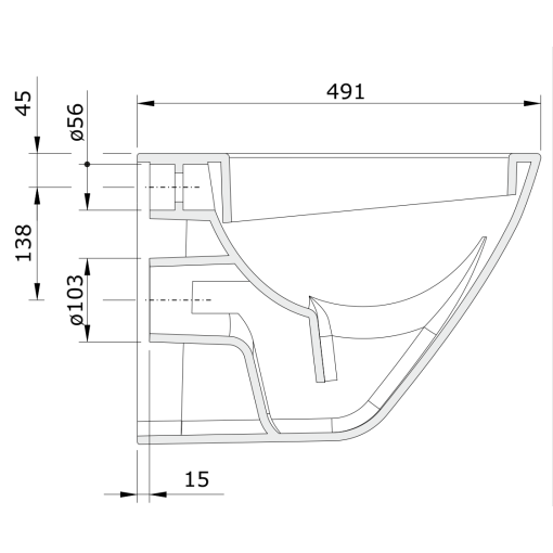 Inodoro Suspendido 48 CETUS SUSPENDIDO UNISAN