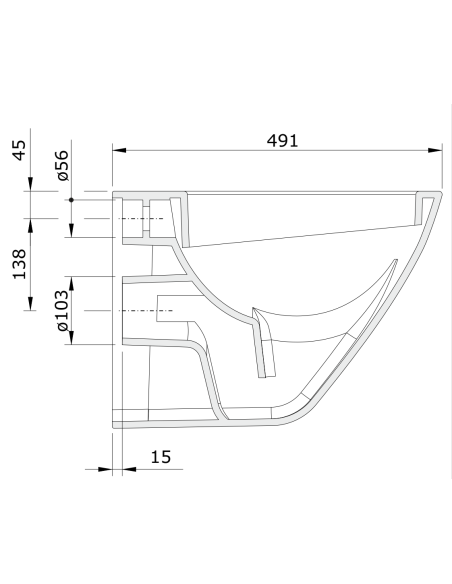 48 Inodoro Suspendido CETUS SUSPENDIDO - UNISAN