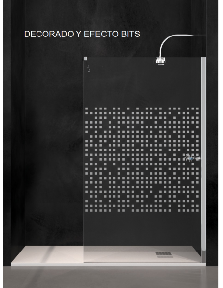 CONJUNTO MAMPARA MODENA + PLATO DE DUCHA TEXTURA PIZARRA GRAFITO