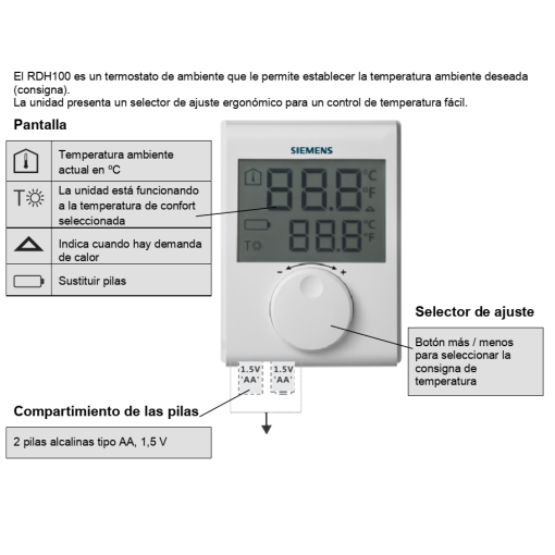 Termostato RDG160T SIEMENS