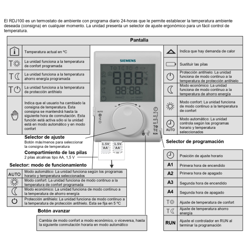 Termostato RDG160T SIEMENS