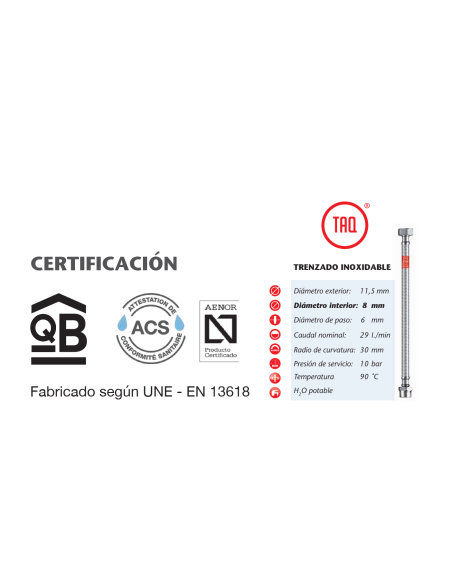 CONEXIÓN FLEXIBLE TAQ SUPER 50 CM. 3/4" M-H