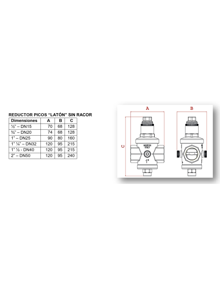 Reductor De Presion "PICOS Eco " H-H Sin Racores