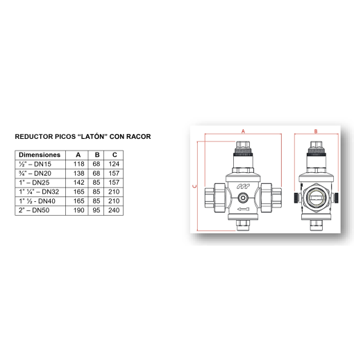 Reduct. Presion Picos 1/2"