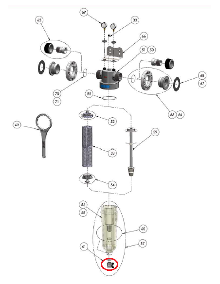 DESAGUE 3/4" + JUNTA NW 500/650/800