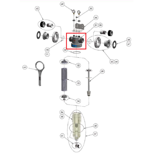 CABEZAL FILTRO NW 800