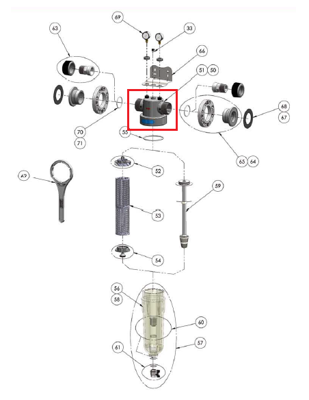 CABEZAL FILTRO NW 800