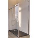 Fixed shower panel for partitions with lower guide