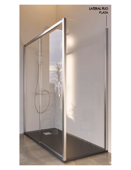 Colonne de douche fixe pour cloisons avec guide inférieur