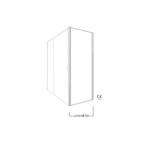 Panel fijo de ducha para mamparas sin guia inferior