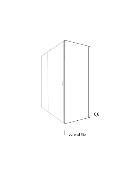 Fixed shower panel for partitions with lower guide