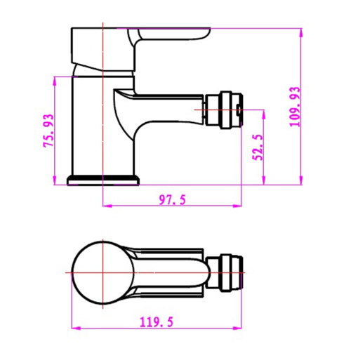 Grifo Monomando De Bide GOLF