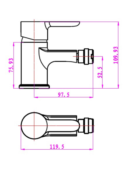 Grifo Monomando De Bide GOLF
