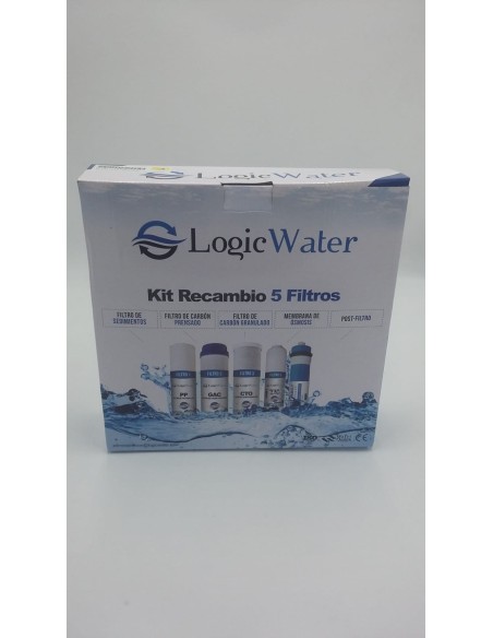 KIT Cartuchos Repuesto Osmosis Inversa (Sedimento + Gac + Block + Postfiltro + Membrana)