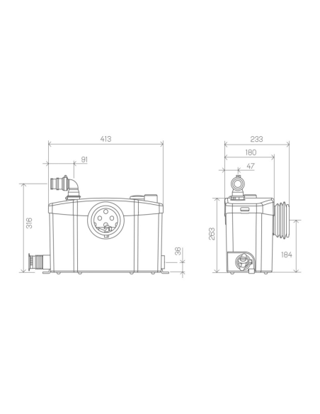 SANIPRO - Triturador para WC, lavabo, ducha y bidé