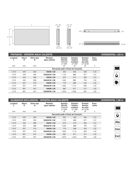 Radiador Decorativo Runtal Arteplano Horizontal