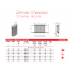 Opciones de medidas para el Radiador Decorativo Zehnder Charleston 3 columnas horizontal De Runtal 