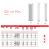 Opciones de medidas para el Radiador Decorativo Zehnder Kleo Vertical Y Vertical Doble De Runtal