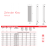Opciones de medidas para el Radiador Decorativo Zehnder Kleo Vertical Y Vertical Doble De Runtal
