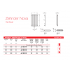 Opciones de medidas para el Radiador Decorativo Zehnder Nova Vertical Y Vertical Con Aletas De Runtal