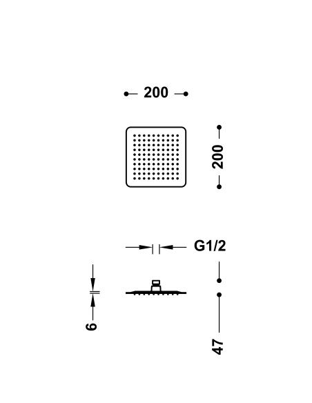 Rociador ducha cuadrado TRES