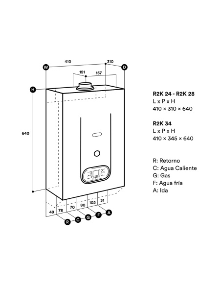 CALENTADOR TERMOSTÁTICO A GAS HELIOS