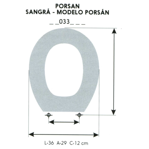 Asiento WC Infantil PORSAN / SANGRÁ - MODELO PORSAN (Solo Aro)