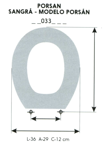 Asiento WC Infantil PORSAN / SANGRÃ - MODELO PORSAN (Solo Aro)