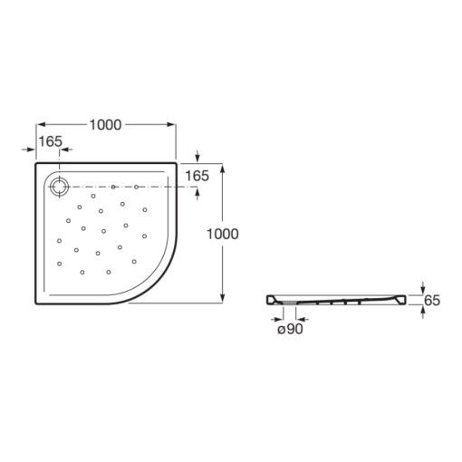 Plato De Ducha Angular De Porcelana Malta ROCA