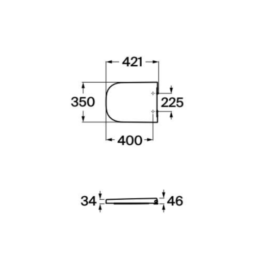 Tapa wc y asiento ORIGINAL Para Inodoro THE GAP SQUARE COMPACTO CAIDA AMORTIGUADA ROCA