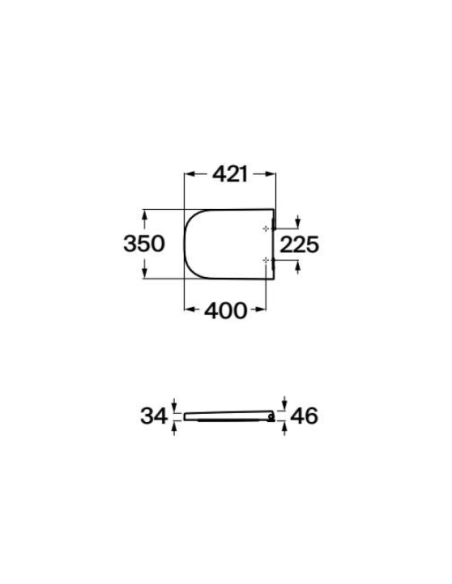 Asiento y tapa original para WC THE GAP SQUARE COMPACTO CAIDA AMORTIGUADA ROCA