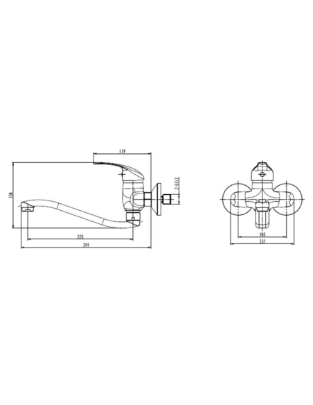 Grifo Monomando De Fregadero A Pared De Caño Bajo