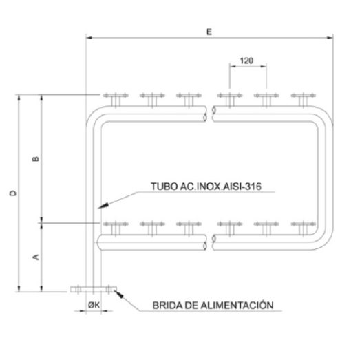 BATERIA DE CONTADORES DE ACERO INOXIDABLE