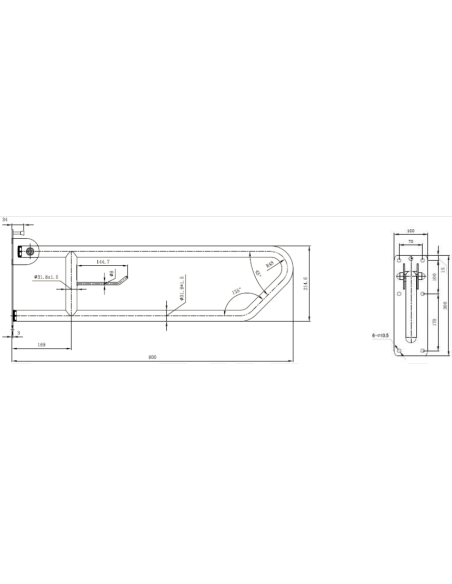 BARRA ABATIBLE CON PORTAROLLOS EN ACERO