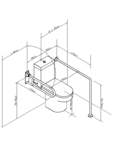 BARRA 90º PARED A SUELO DE ACERO