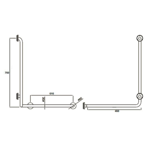 Barra pared 3 brazos