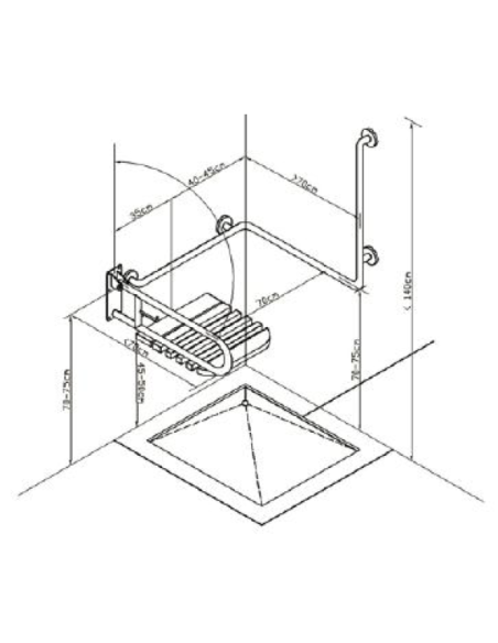 Barra pared 3 brazos