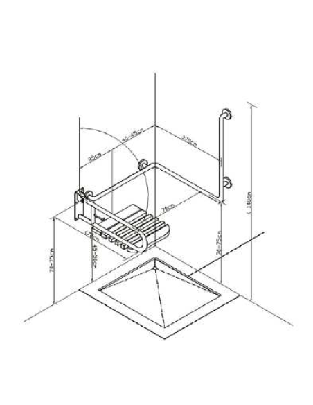 ASIENTO DE DUCHA ABATIBLE EN ACERO