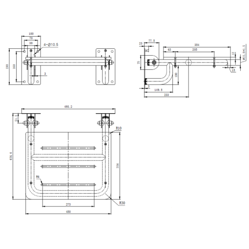 ASIENTO DE DUCHA ABATIBLE FENÓLICO