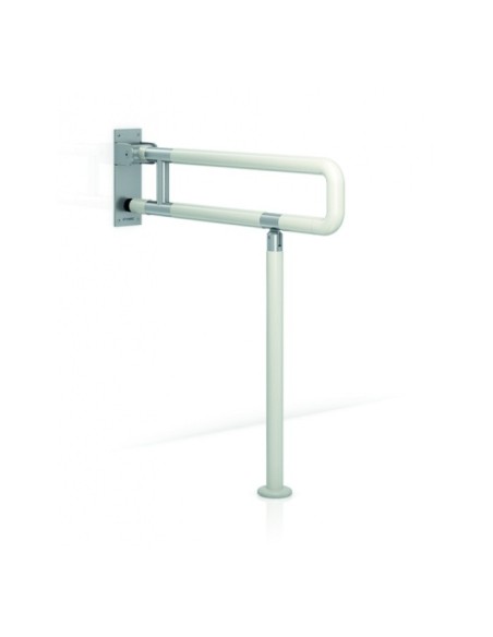 Barra abatible nylon con pata a suelo 700 mm. base inox