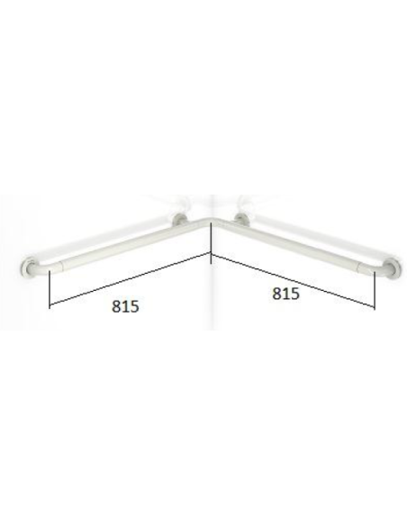 BARRA RINCON 90º 815 X 815 MM. DE ACERO ACABADO EN NYLON