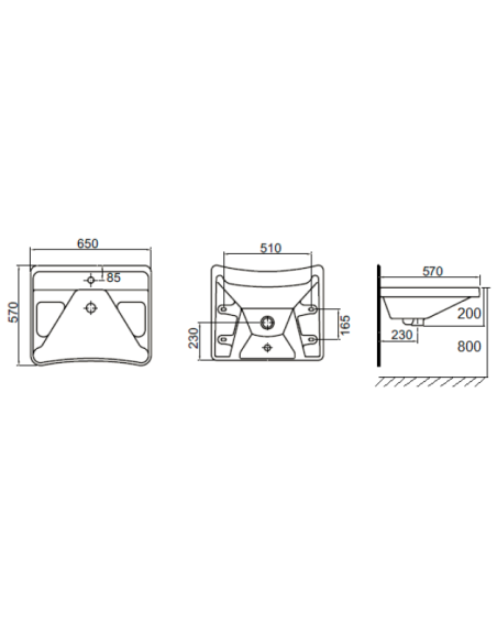 LAVABO ERGONÓMICO DE PORCELANA