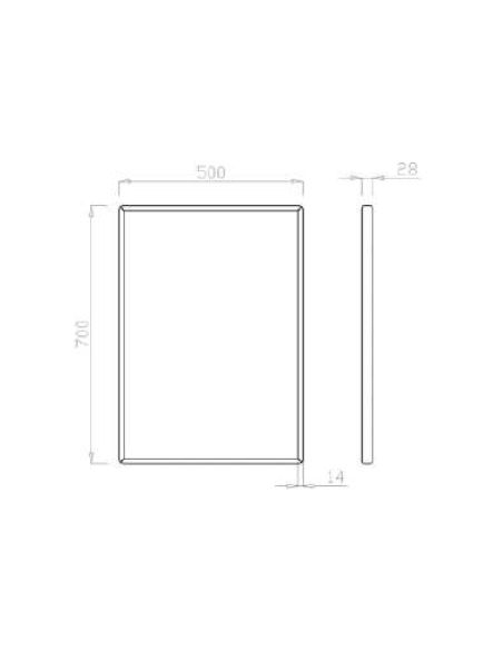 Espejo Fijo Con Marco De Acero Inoxidable