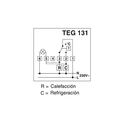 TERMOSTATO AMBIENTE TEG 131 CON LUZ