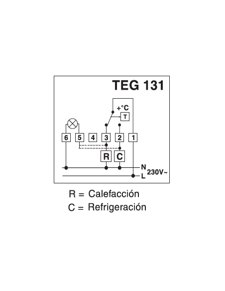TERMOSTATO AMBIENTE TEG 131 CON LUZ