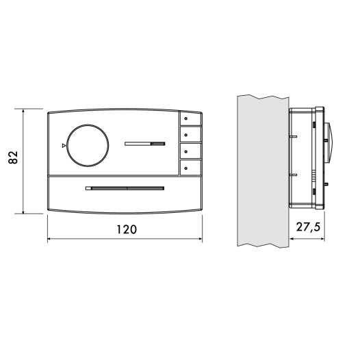 TERMOSTATO PARA FAN-COIL "ZEFIRO" MANDO VERANO-OFF-INVIERNO