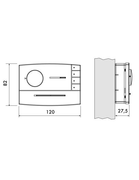TERMOSTATO PARA FAN-COIL "ZEFIRO" MANDO VERANO-OFF-INVIERNO