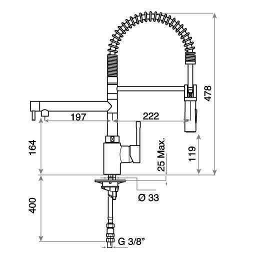 GRIFO DE COCINA ARK 999 CROMO